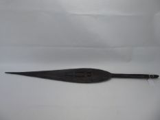 A Tribal Oceanic Wooden Paddle with incised and pierced decoration, approx 104 cms.