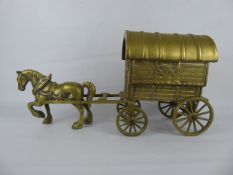 A Brass Fireside Horse and Carriage, approx 56 x 27 cms, together with nine other items of