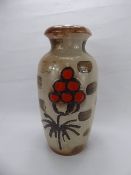 A West German Ceramic Vase, with raised floral decoration, approx 40 cms.