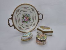 Miscellaneous French and Italian Porcelain, including Limoges trinket boxes, a Capodimonte trinket