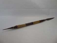 An African Hand-Stitched Cowhide Assegai Spear, approx 84 cms.