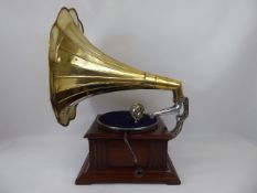 A Vintage 'His Master's Voice' Gramophone, with brass trumpet.