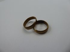 Two 9ct Gold Wedding Bands, one broken, approx 5.3 gms