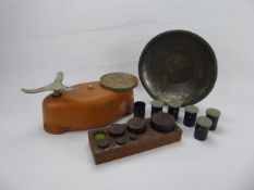 Vintage Kitchen Scales, with weights and measures.