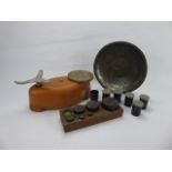 Vintage Kitchen Scales, with weights and measures.