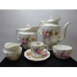 A Royal Crown Derby 'Derby Posies' Coffee Set, comprising six cups, six saucers, cream jug, sugar