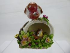 A Porcelain Royal Adderley Bird, 'Robin and Young'.