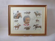 Grace Gilpin, Original watercolour depicting Racing Legend Lester Piggott, the painting depicting