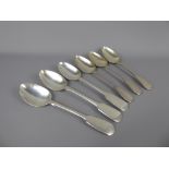 Six Silver Dessert Spoons, three Victorian London hallmark, dated 1842,1851 and 1874 respectively,