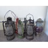 A Box of Miscellaneous Vintage Hurricane Lamps, approx 8.