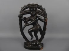 An Antique Hand-Carved Hardwood Figure of Shiva, approx 32 cms.