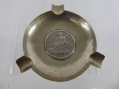 A Chinese Silver Ash Tray, with trade dollar insert.