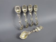 Four Victorian Silver Spoons, the bowls in the form of flowers with foliate handles, mm George W.