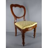 Six Victorian Mahogany Balloon Back Dining Room Chairs. (6)