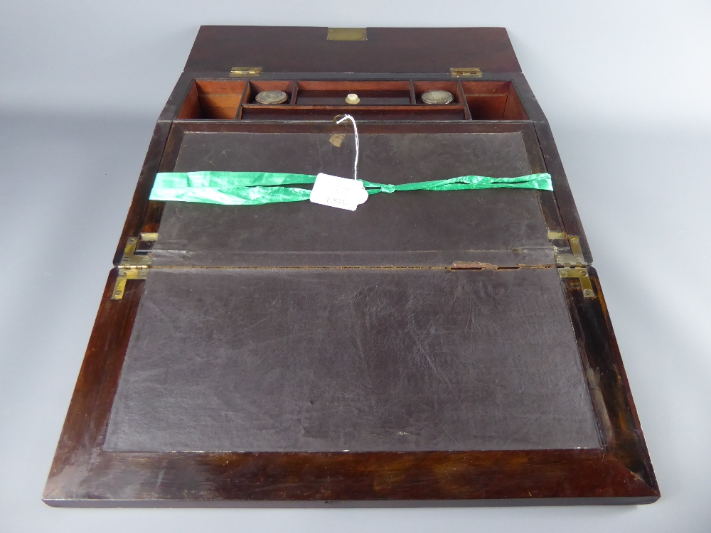 A Rosewood Writing Slope, the top inlaid with gilt and mother of pearl, and opening to reveal a - Bild 2 aus 2