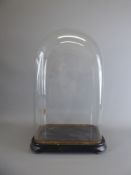 A Large Victorian Glass Dome, on square base, approx 46 x 26 cms