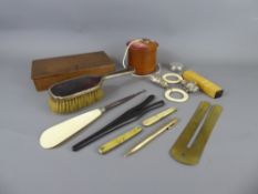 Miscellaneous Items, including two silver-topped scent bottles, two infant rattles, two penknives,