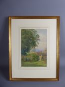 Sir William Everett, Tranquil Garden Scene, original watercolour, entitled 'Sketch from the Garden