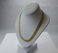 A 9ct Yellow Gold Bark-Finish Necklace, approx 41 cms, approx 22.2 gms.