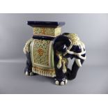 A Ceramic Plant Stand, in the form of an Asian elephant, approx 44 cms