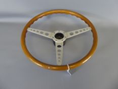 A Vintage 1950's Chrome and Wood Steering Wheel, approx 38 cms.