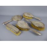 Early 20th Century Silver Dressing Table Set, comprising two hairbrushes, a clothes brush,