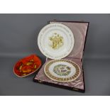 A Selection of English Ceramics, including a Royal Worcester Charger celebrating the 200th