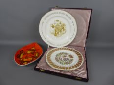 A Selection of English Ceramics, including a Royal Worcester Charger celebrating the 200th