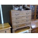 An Antique Chest of Drawers, with four drawers, slide to the top and brass swan-neck handles, approx