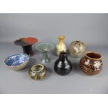 Miscellaneous pottery, including a Guernsey Pottery brown-glazed pot pourri pot (approx 8 cms dia.),