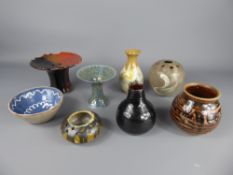 Miscellaneous pottery, including a Guernsey Pottery brown-glazed pot pourri pot (approx 8 cms dia.),