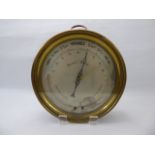 A Circular France Bregeut Variable Aneroid Barometer, brushed brass mount, approx 29 cms diameter.
