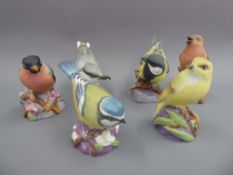 A Quantity of Porcelain Worcester Birds, including Wood Warbler, Great Tit, Nuthatch, Bull Finch,