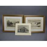 Two Engravings, one depicting a herd of Sable Antelope, approx 18 x 13 cms (wf), the other