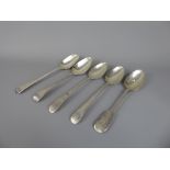 Five Georgian Silver Table Spoons, London dated 1836 mm John, Henry and Charles Lias, two London