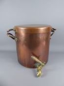 A Large Copper Urn, with brass tap.