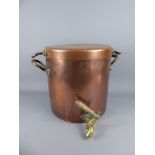 A Large Copper Urn, with brass tap.