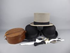 Two London Bowler Hats, makers Dunn & Co and Walden, interior measurement 15 x 20 cms, together with