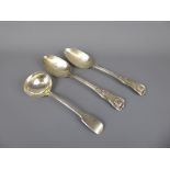 Victorian Silver Serving Spoons, London hallmark, dated 1866, mm Beare Falcke together with a silver