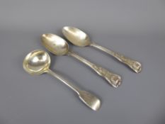 Victorian Silver Serving Spoons, London hallmark, dated 1866, mm Beare Falcke together with a silver