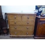 A Pine Chest of Drawers, chest having two short and three long drawers, bun feet, approx 105 x 53