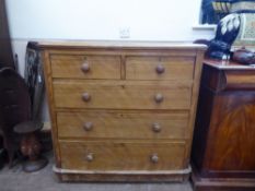 A Pine Chest of Drawers, chest having two short and three long drawers, bun feet, approx 105 x 53