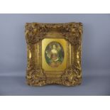 An Oval Print of a Lady, in an ornate rectangular gilt-effect frame, approx 19 x 14 cms. (io)