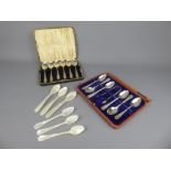 A Boxed Set of Silver Teaspoons, Sheffield hallmark, dated 1934, mm Emile Viner, together with a