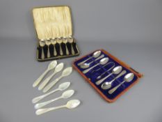 A Boxed Set of Silver Teaspoons, Sheffield hallmark, dated 1934, mm Emile Viner, together with a