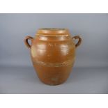 Three French Twin-Handled Storage Jars (two with lids).