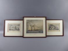 Two Antique Engravings, engraved for Hervey's Naval History - Volume V Book VII Chapters 3 and 6,