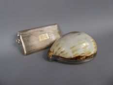 A Silver Engine-Turned Card Case, Birmingham hallmark, dated 1922, mm CSC & Co, monogrammed HC,