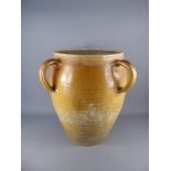 A Large Four Handled French Stoneware Vase, approx 60 cms