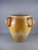 A Large Four Handled French Stoneware Vase, approx 60 cms